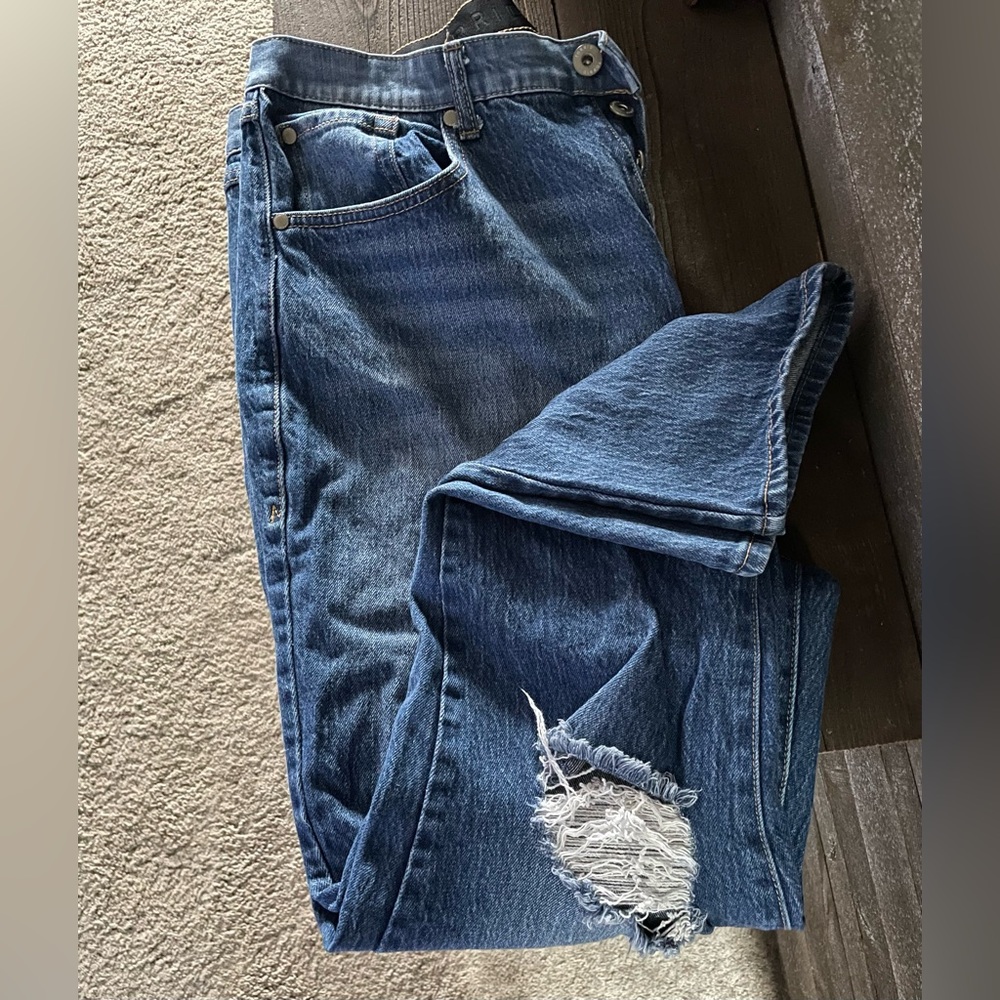 Distressed Blue Denim Jeans